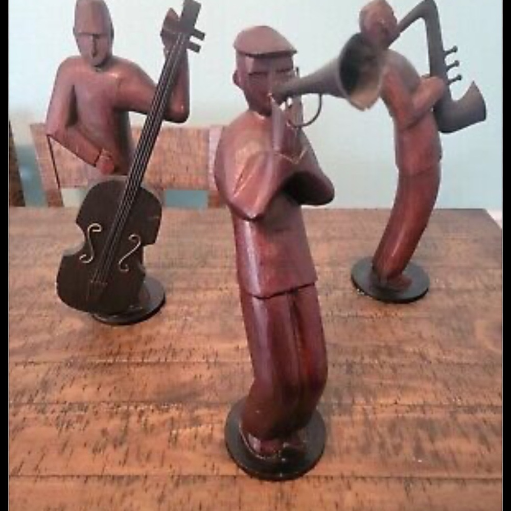 Pier 1 -Two sculptures Vintage Hand Carved Wooden
Jazz Musicians Set 15inches - Picture 5 of 8